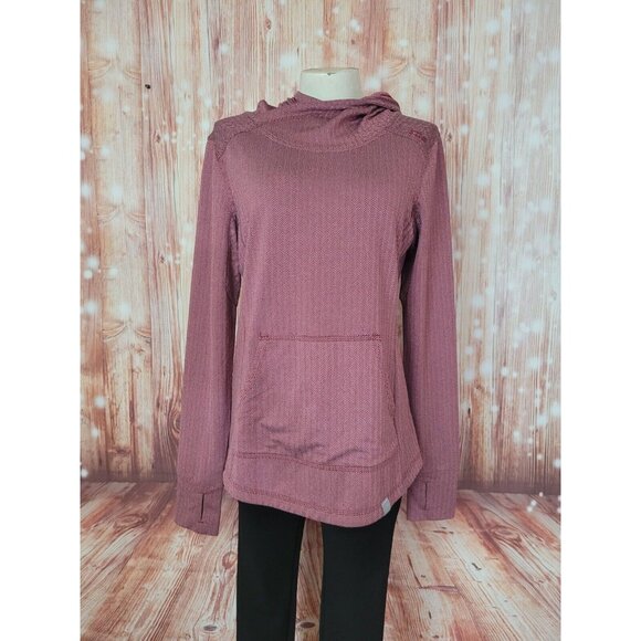 5.11 Tactical Sweaters - 511 TACTICAL Burgundy Chevron Pullover Hoodie Sweater Outdoor Size M Thumb Hole